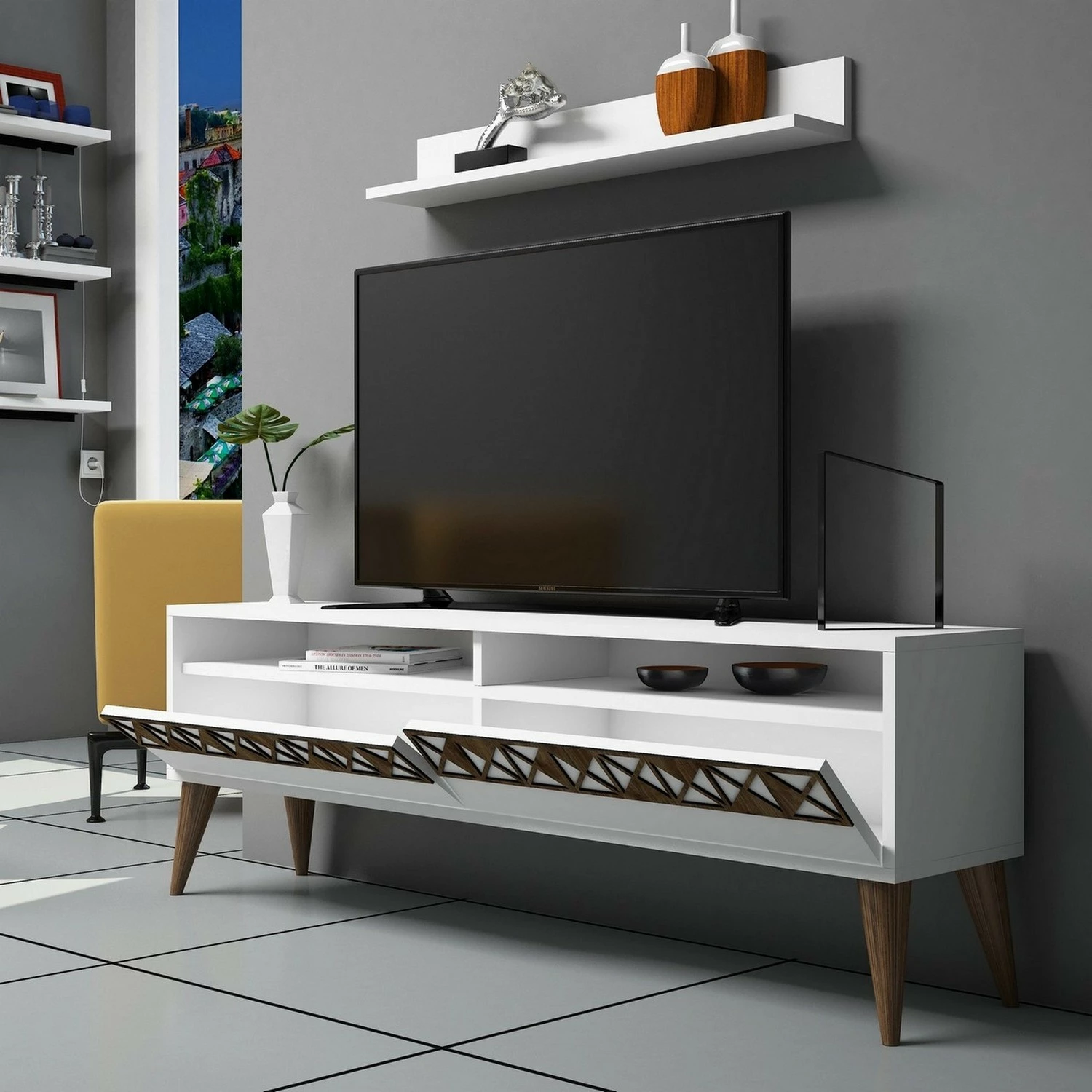 Komodë TV Hanah Home Line, e bardhë