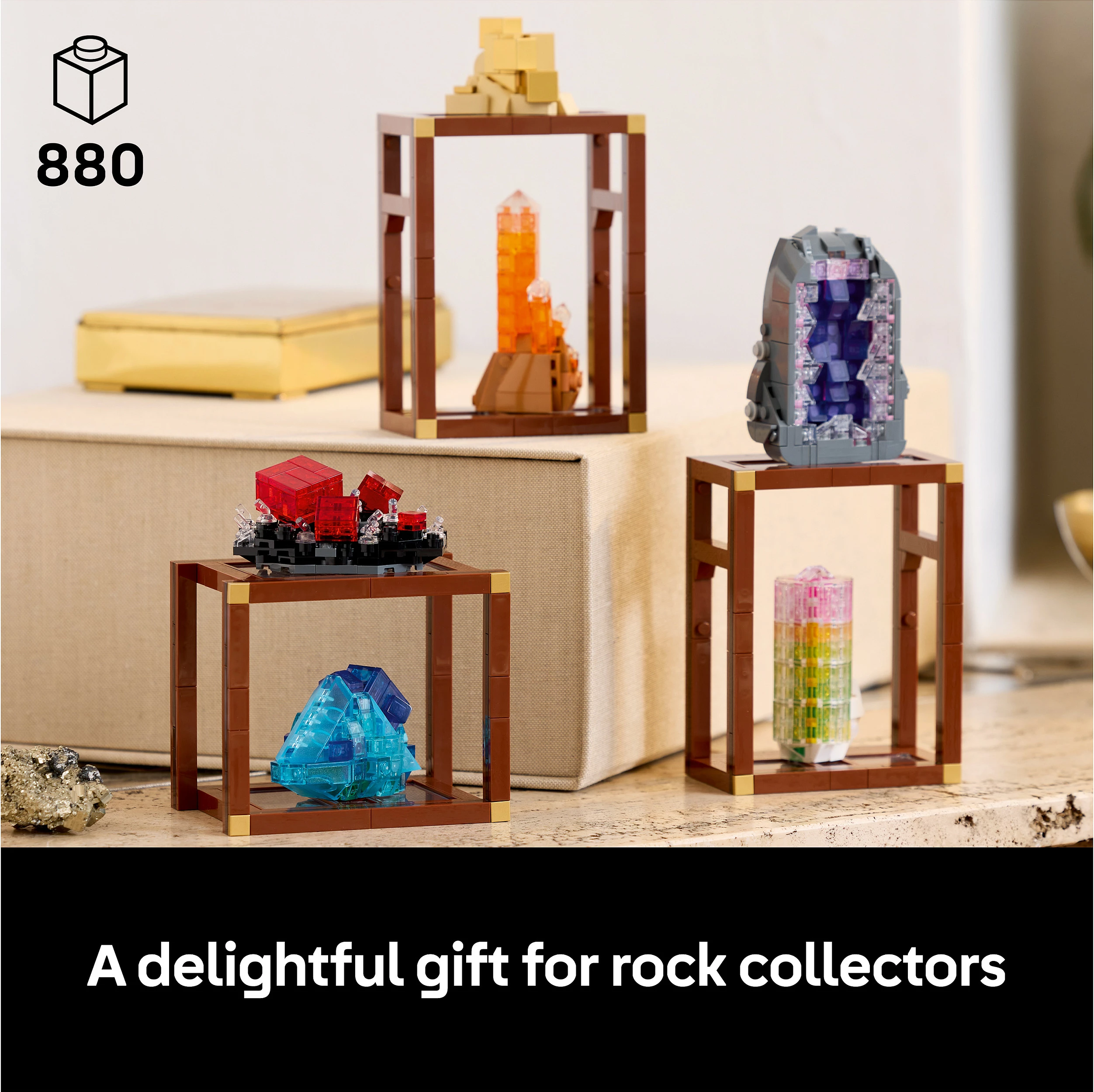 Set LEGO Ideas Mineral Collection 21362, 880 copë, 18+, shumëngjyrësh