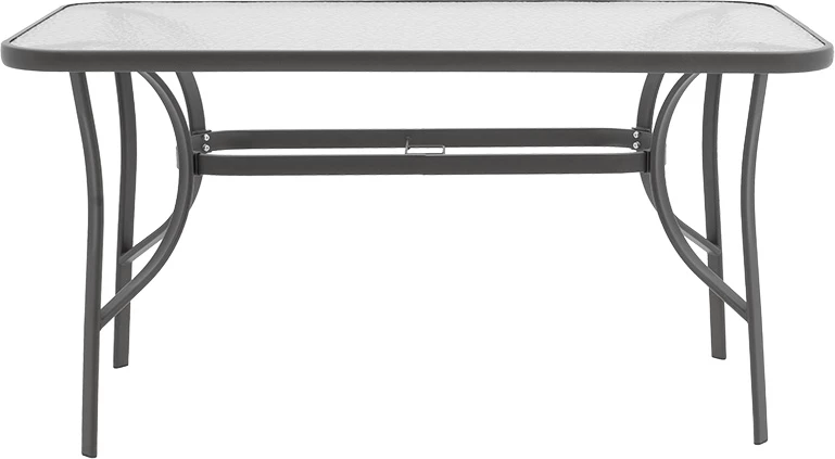 Tavolinë Ensure, metal anthracite-xham i kalitur, 140x80x70cm