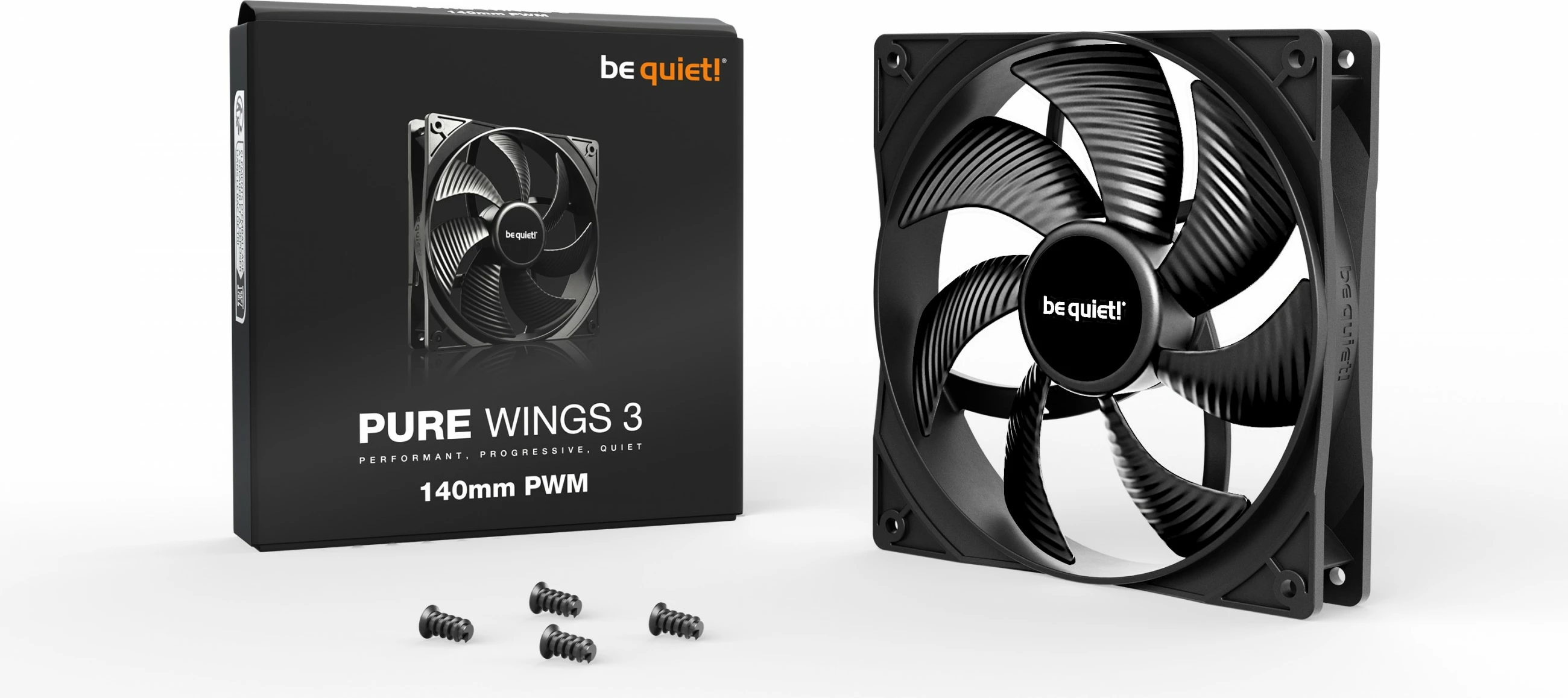 Ventilator kase Be Quiet! Pure Wings 3 PWM 140mm, zi