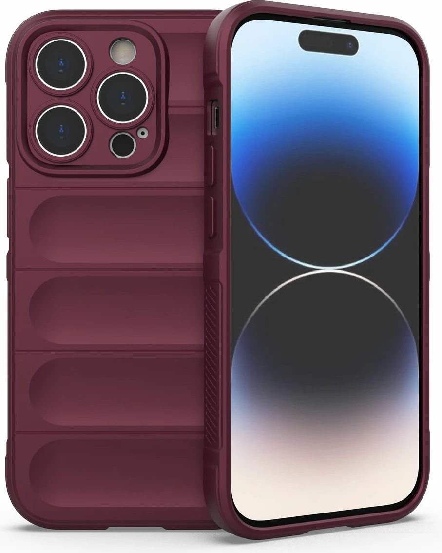 Mbështjellës Hurtel Magic Shield Case për iPhone 14 Pro, elastik, i blinduar, kuq