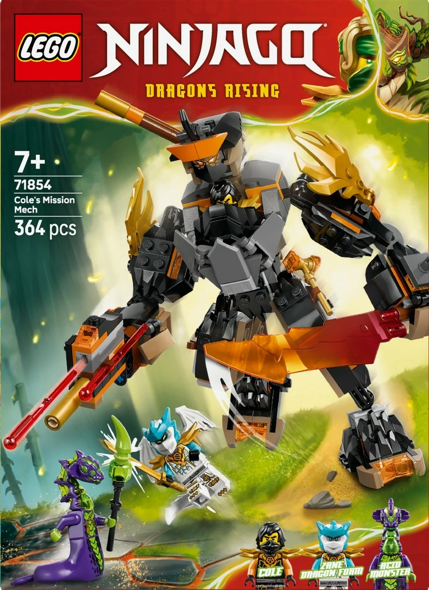 Set LEGO Ninjago 71854 mech i posaçëm i Cole dhe Zane, 364 pjesë, 7+