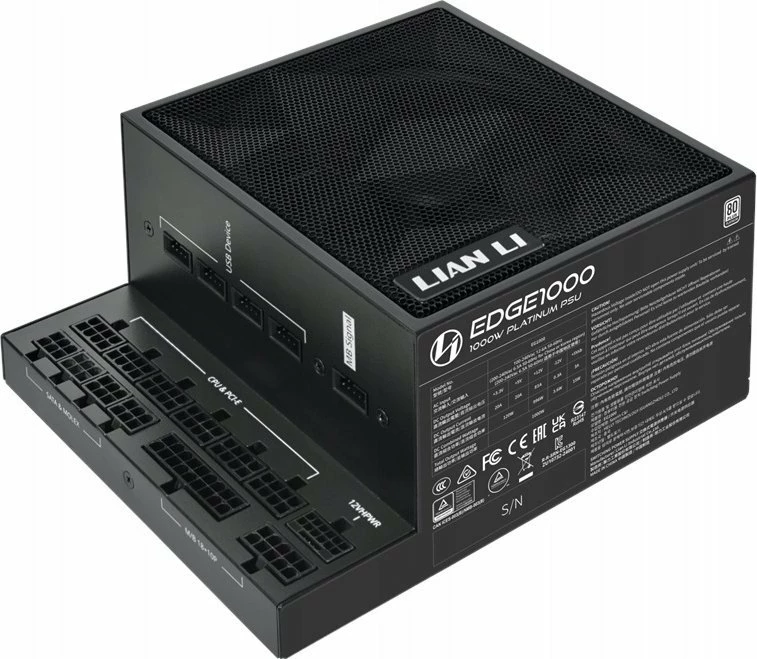 Furnizues rryme Lian Li EDGE EG1000 1000W 80 Plus Platinum ATX 3.1 fully modular, i zi