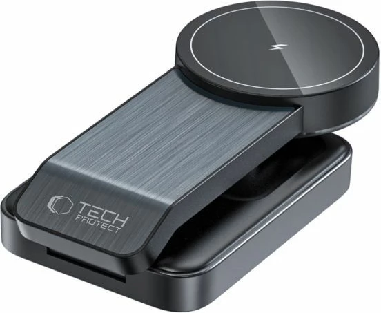 Karikues induktiv 3-në-1 Tech-Protect QI15W-A28 me MagSafe, për smartphone, Apple Watch dhe AirPods, i zi