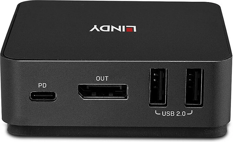 Switch KVM LINDY 2 Port USB-C / DisplayPort 1.2, 4K 60Hz, USB PD 100W, Gri