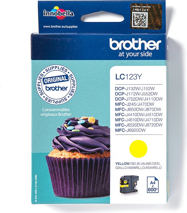 Toner Brother LC123Y, 600 faqe, Ngjyrë e verdhë