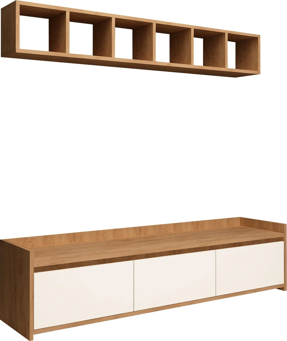 Komodë TV Hanah Home, ngjyrë liçi dhe e bardhë