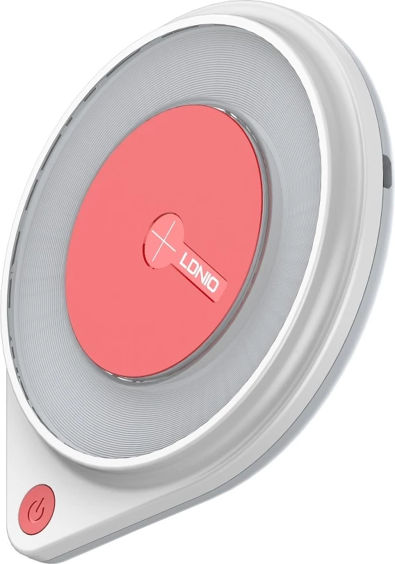 Karikues wireless i shpejtë LDNIO AW001 10W me dritë LED, bardhë/kuqe