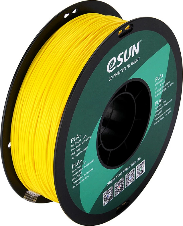 Filament 3D eSun PLA+ 1.75mm 1kg, i verdhë