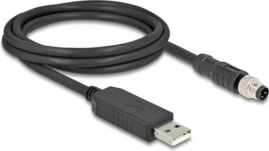 Kabllo seriale DeLOCK USB 2.0 Type-A në M8 RS-232, FTDI, 1.8m, e zezë