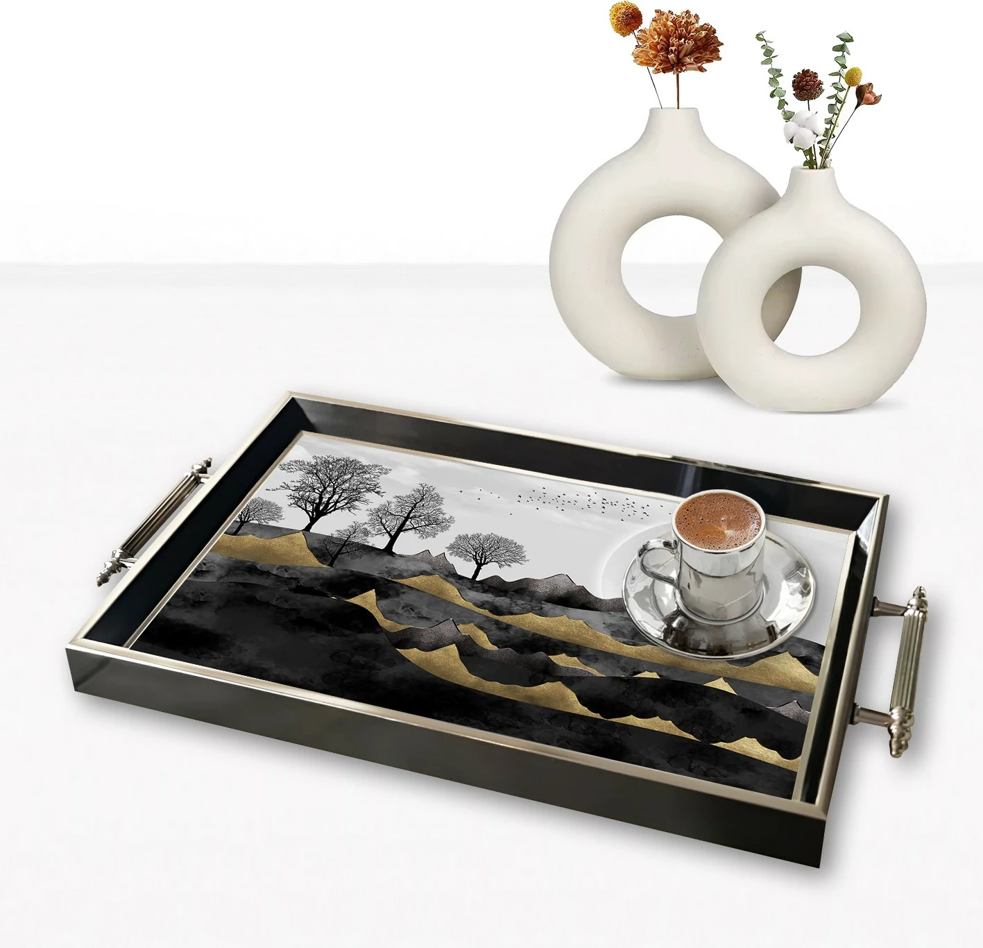 Tabaka dekorative prej qelqi, Aberto Design, TPG9827, shumëngjyrëshe