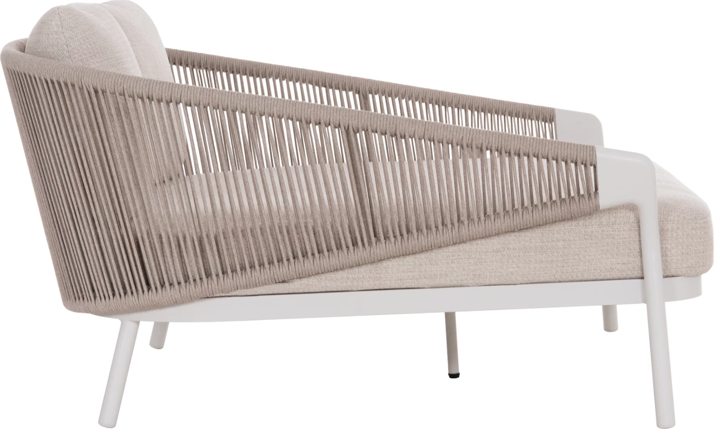 Daybed dopio XANTION, alumin i bardhë, litar, stof OLEFIN, 157x147x88cm