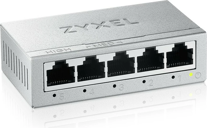Switch rrjeti Zyxel GS-105BV5, 5 porta Gigabit Ethernet, i argjendtë