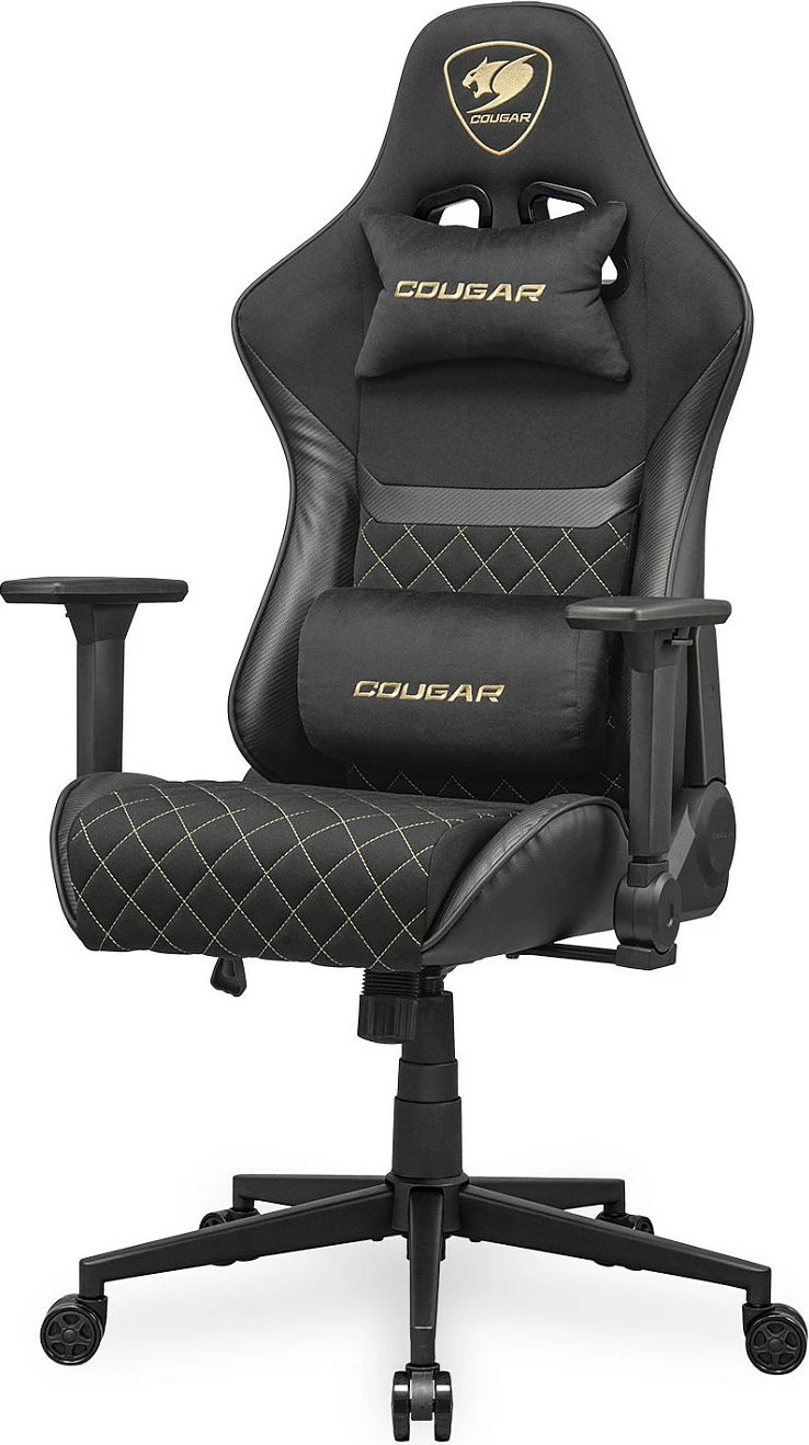 Karrige gaming Cougar Armor One V2 Gold F, PVC/Stof, e zezë