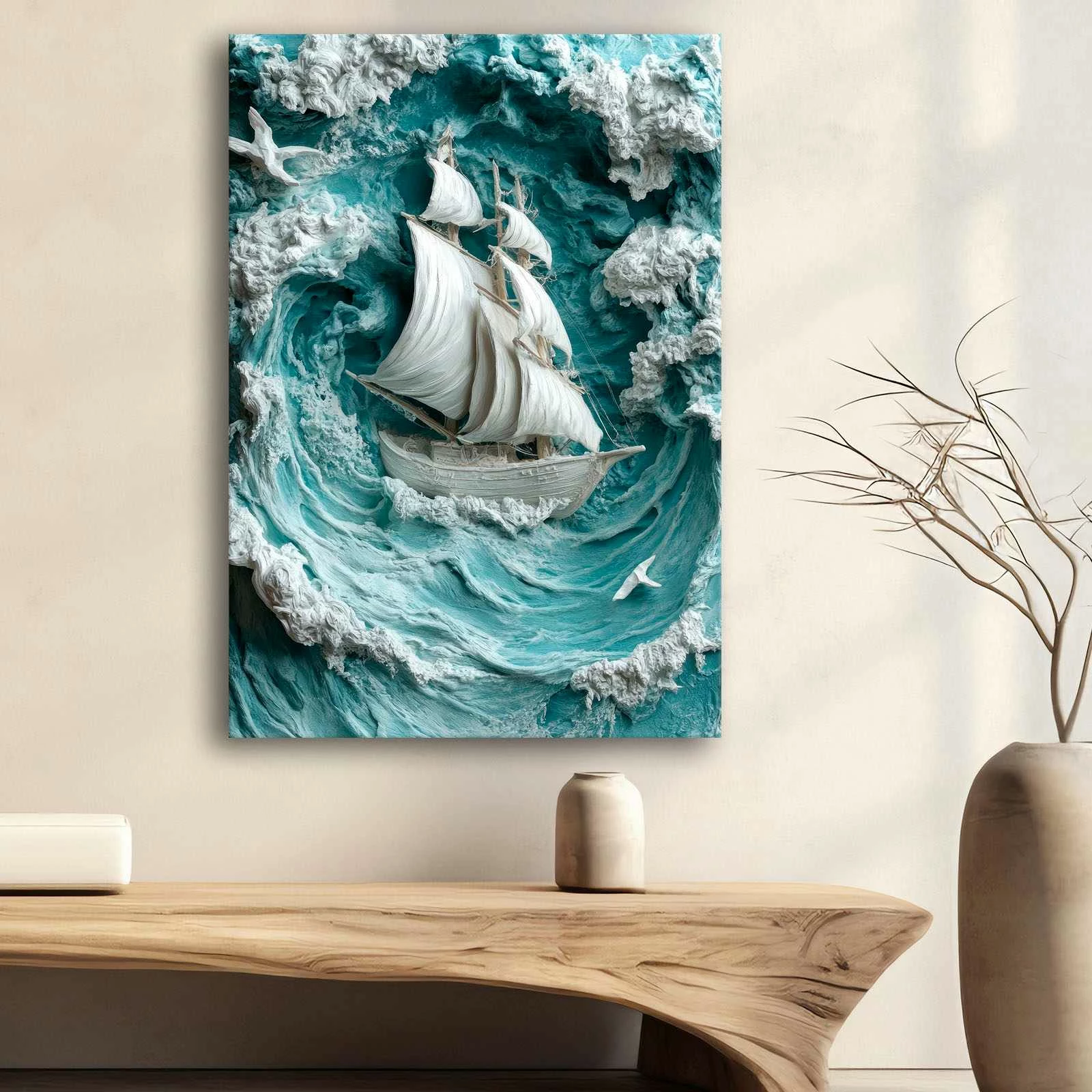 Pikturë dekorative në kanavacë Wallity, shumëngjyrëshe, 70x100cm, 70100Wabisabi-034