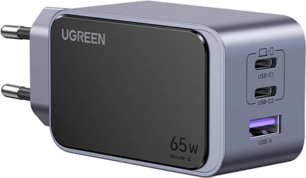 Karikues UGREEN Nexode S 65W, 2x USB-C + 1x USB-A, gri