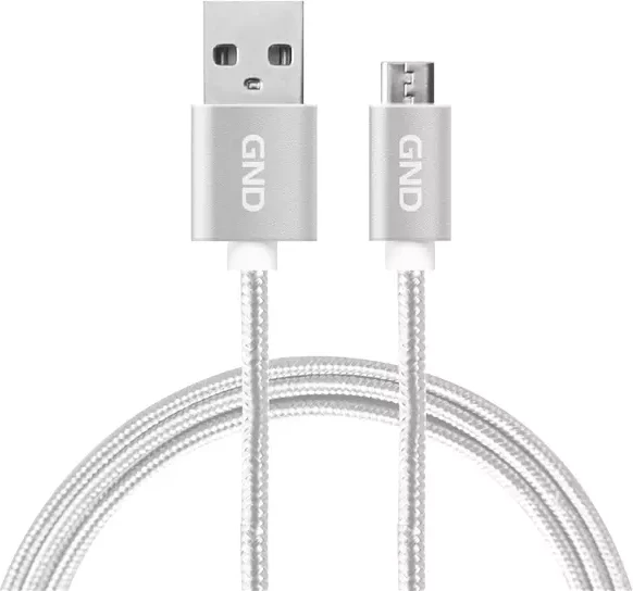 Kabllo Usb GND GNDMICUSB200MM05 (Bardhë, 1m)