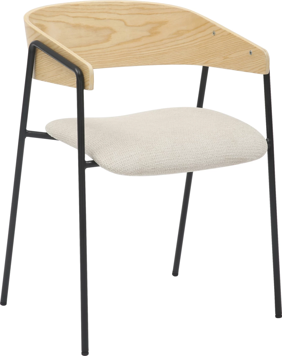 Karrige për ngrënie KORIN FH9975.01 metal-bezhë, dru, 54x51x72.5H cm, set prej 2 copë