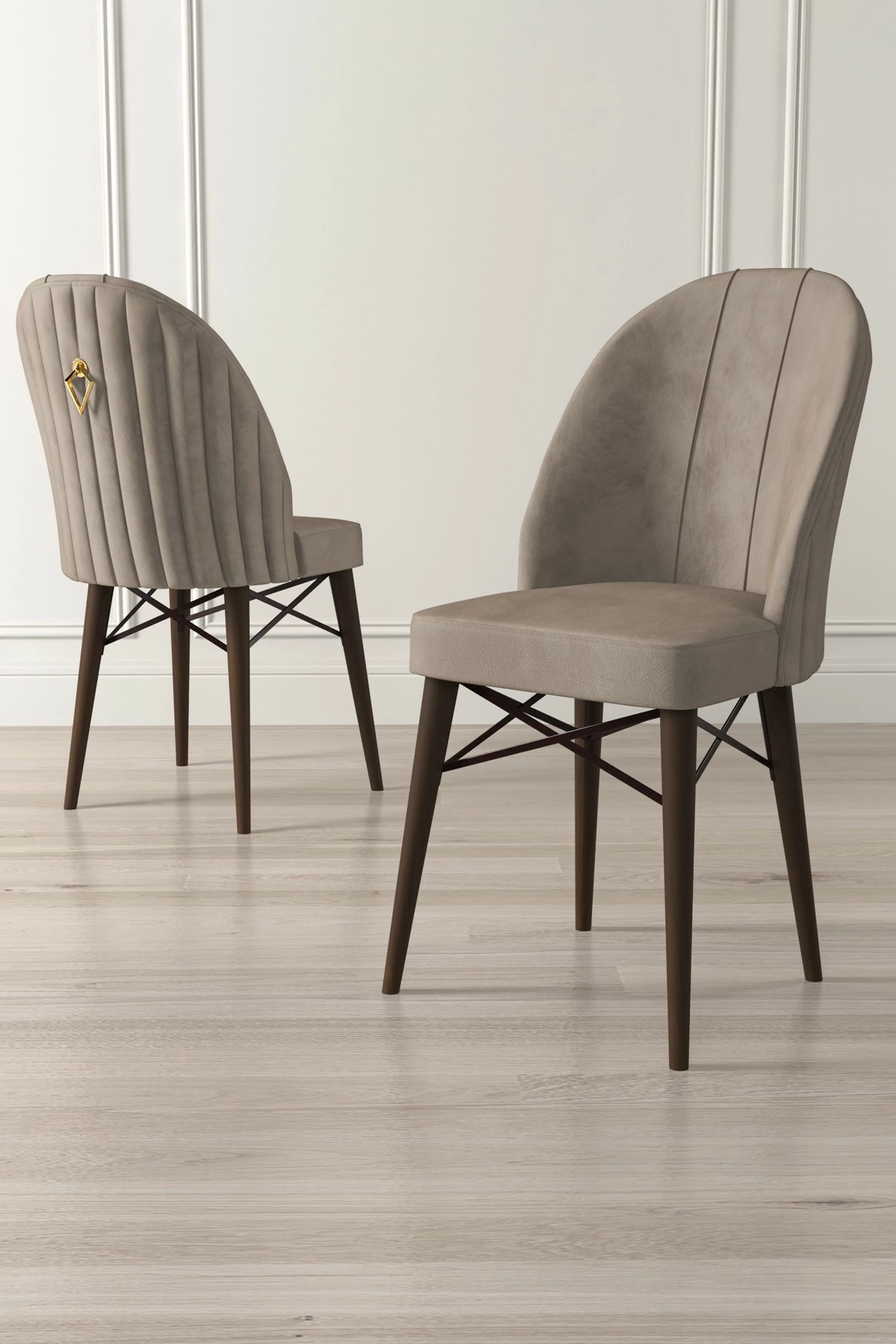 Set karrigesh (4 copë) Hanah Home, Ritim, kapuçino, kafe