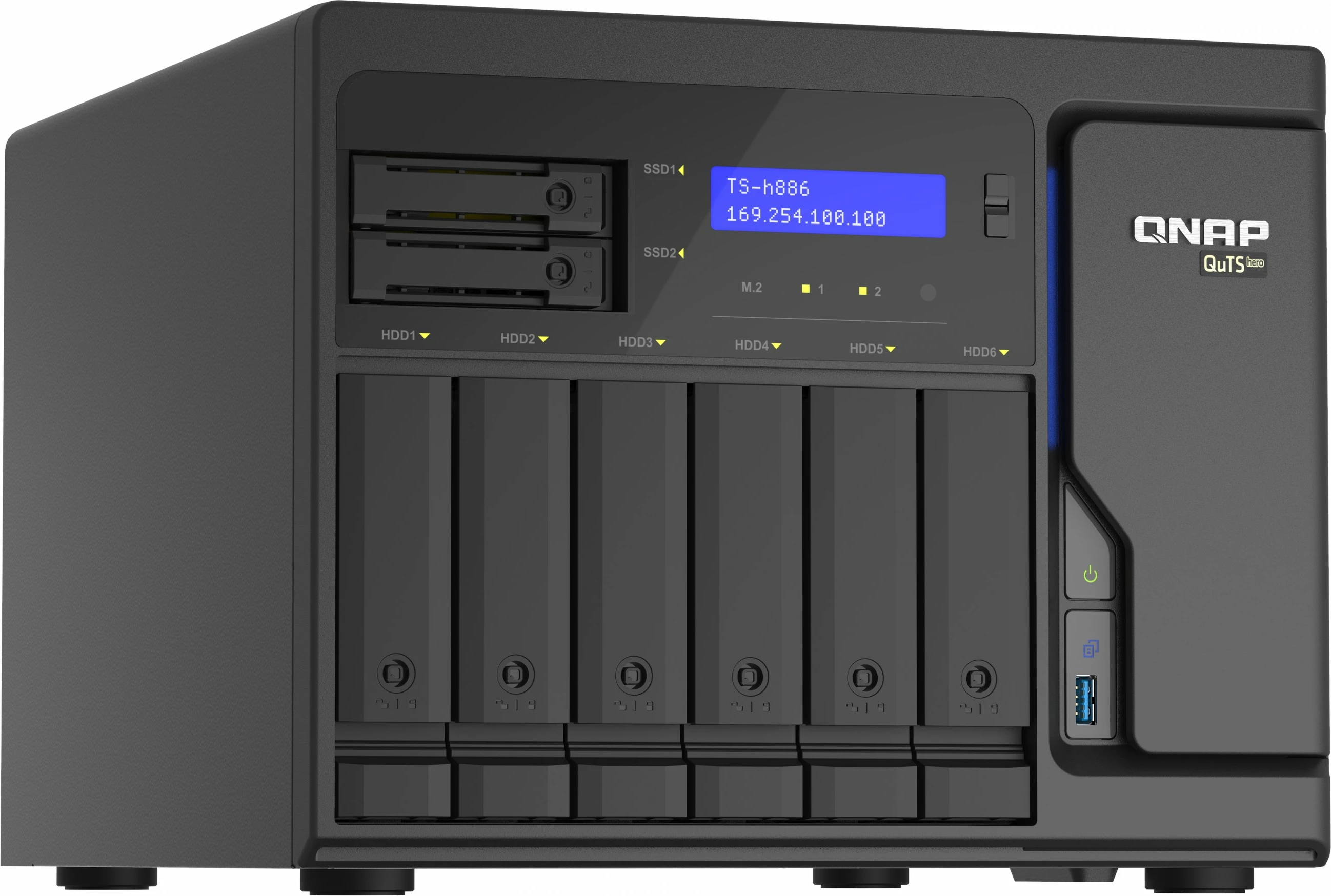NAS QNAP TS-h886-D1602-8G-BRO, 8 vende, Intel Xeon D1602, 8GB RAM, gri