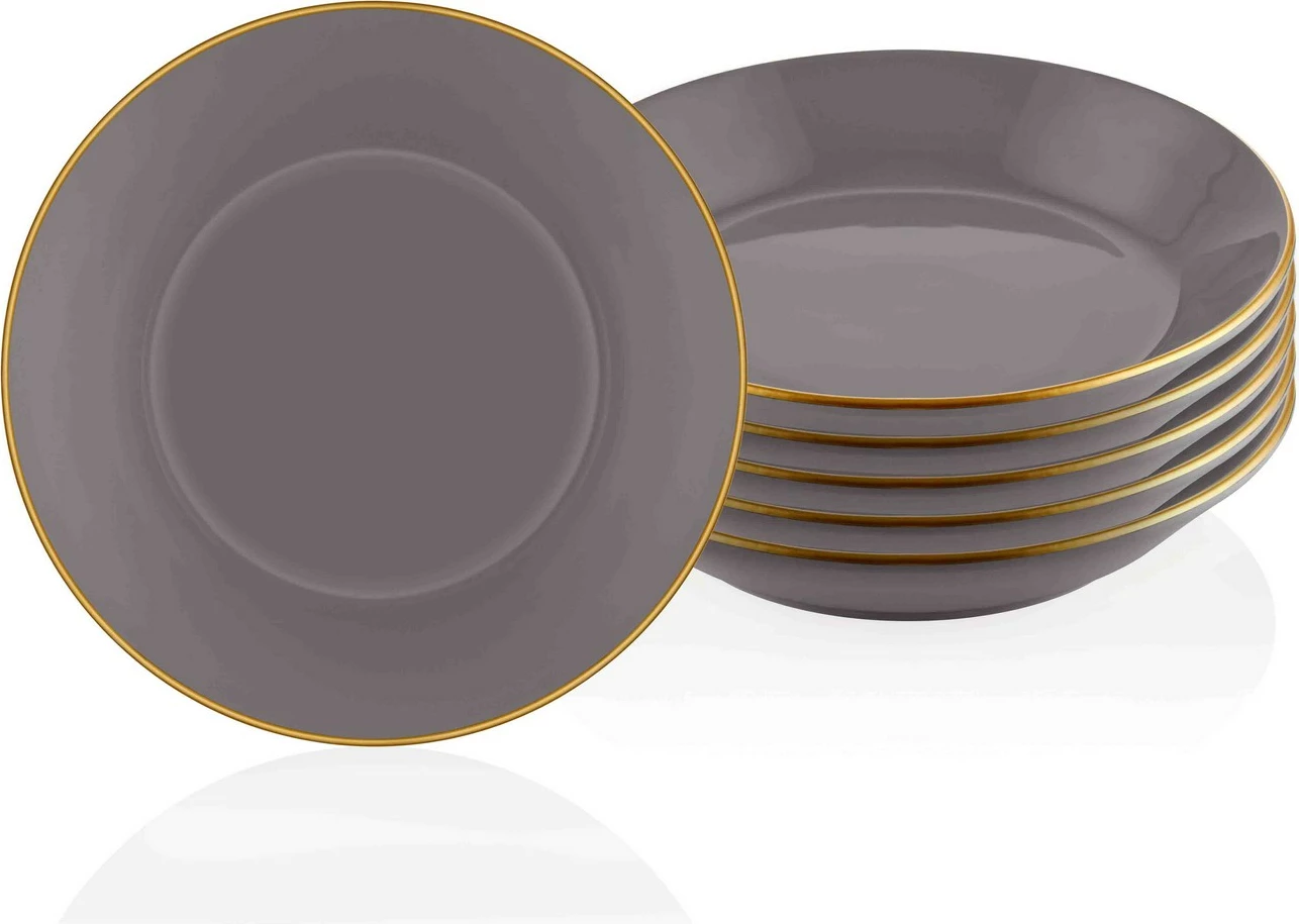 Set pjatash (6 copë), Hermia, BSC0024, ngjyrë gri