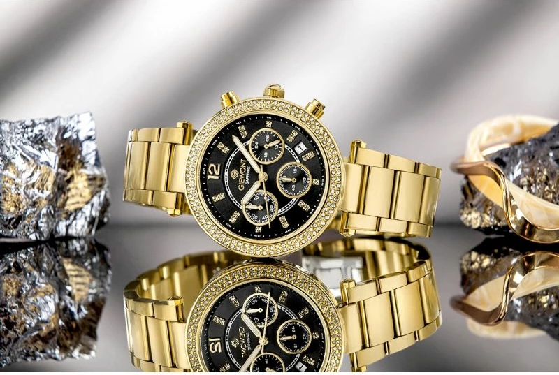 Orë dore femrash Giewont GW3380-B3, gold black, set