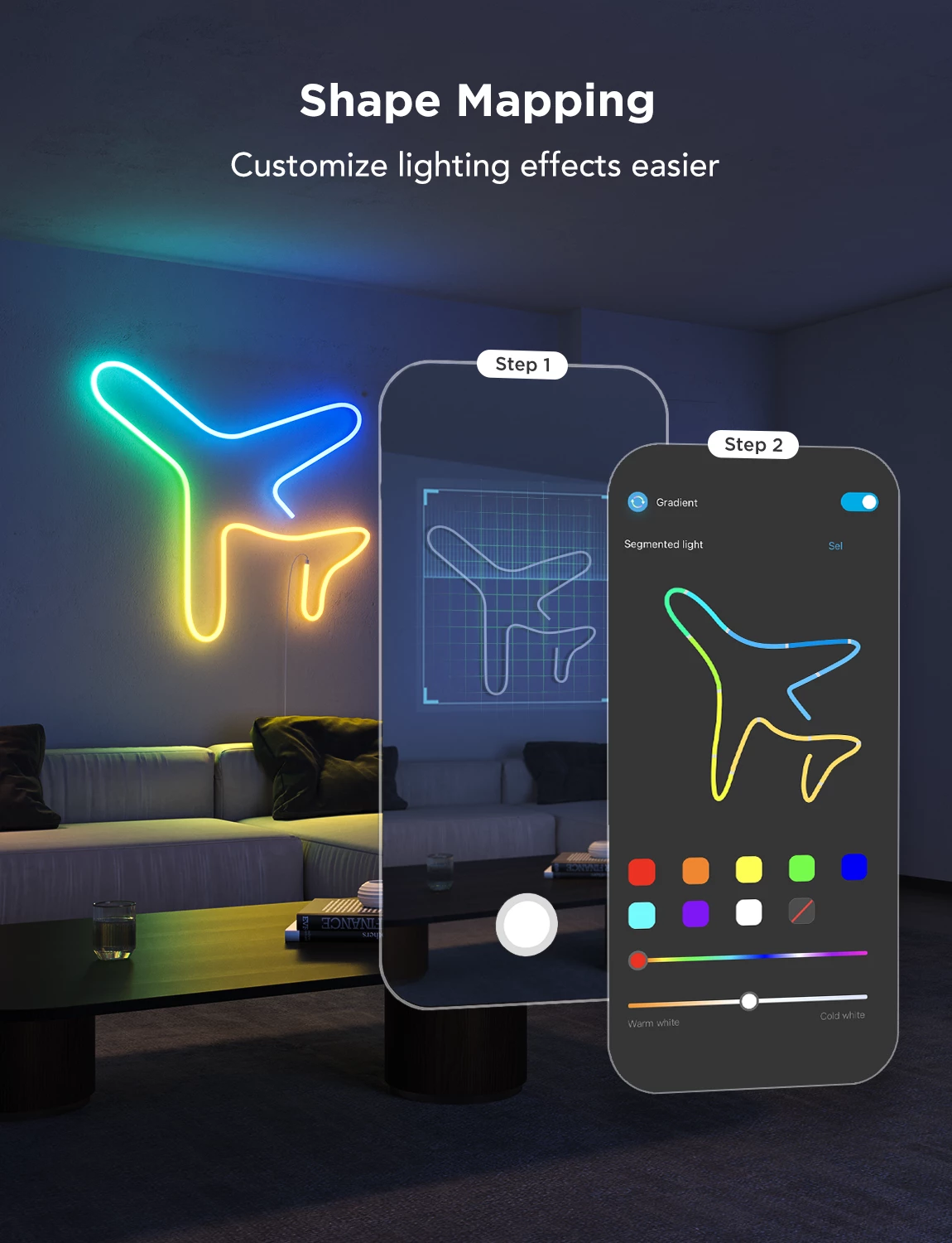 Shirit LED neon Govee Neon Rope Light 2S H61D4-W 4m RGBIC Bluetooth, i bardhë