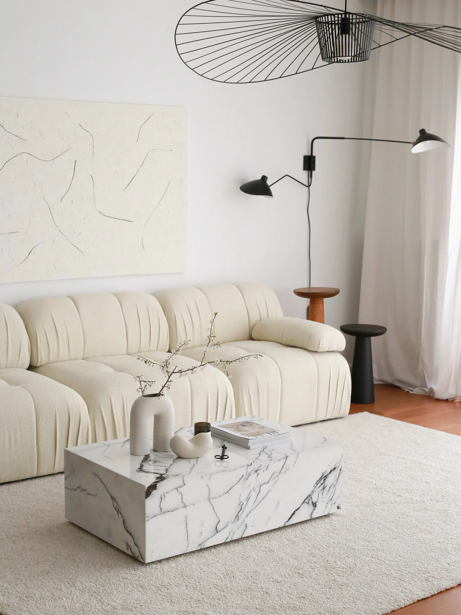 Divan treshe Atelier del Sofa, Soli 3 vende, i bardhë