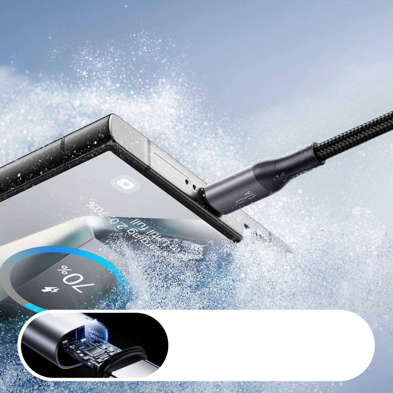 Kabllo Joyroom S-A28 Flash Series, USB-A në USB-C, 2m, 3A, e zezë