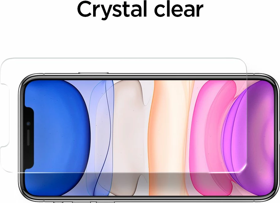 Mbrojtës ekrani xham i temperuar, Spigen, GLAS.tR AlignMaster FC, për iPhone 11/XR, 0.3 mm 9H, Full Cover Case Friendly, me kornizë instalimi, e zezë