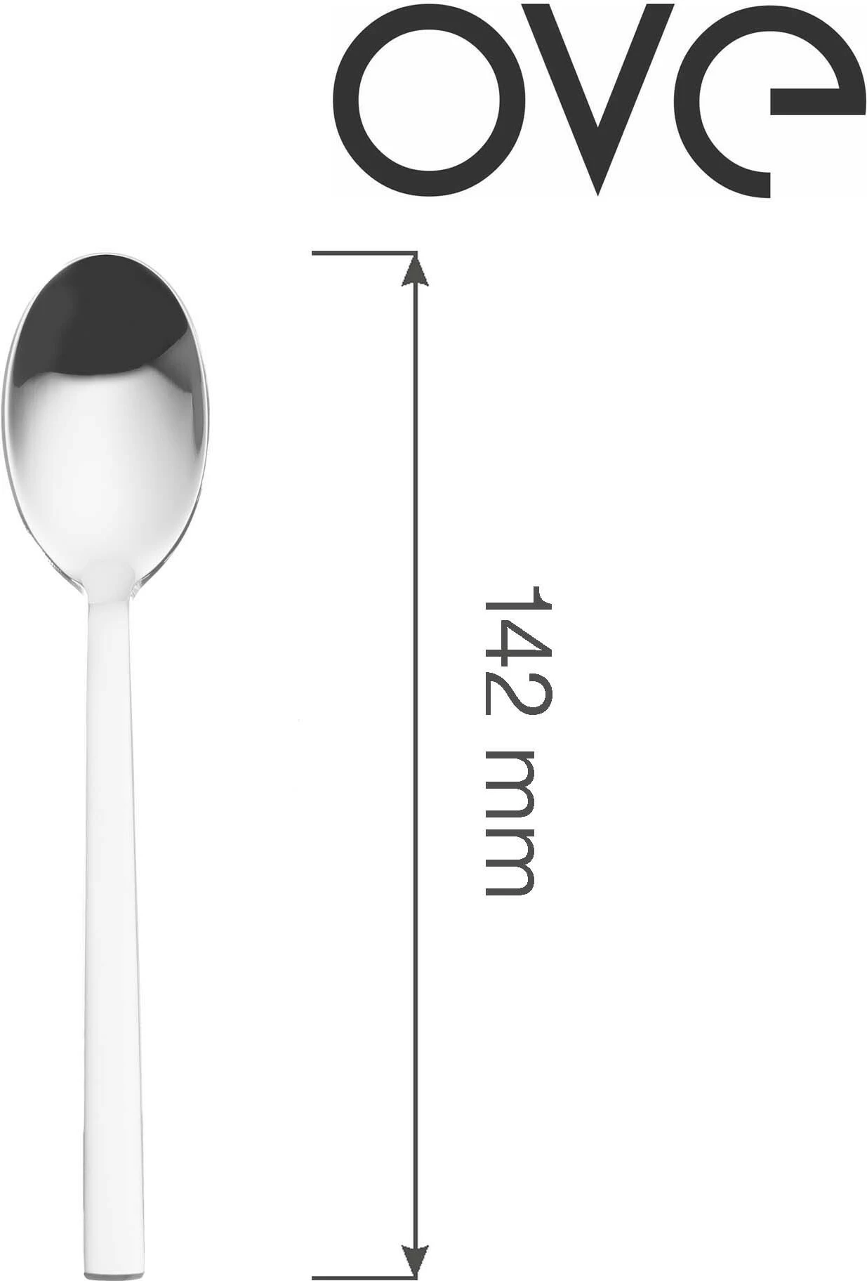 Lugë çaji OVE Lugano 142 mm, argjend, set 12 copë