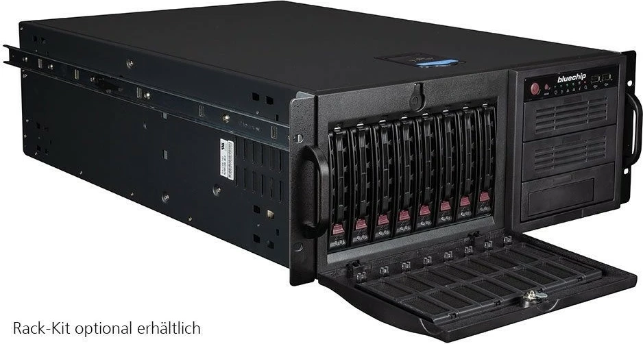 Server bluechip SERVERline T30336a, E-241, 32GB RAM, 2x480GB SSD, 2x Gigabit Ethernet, zi
