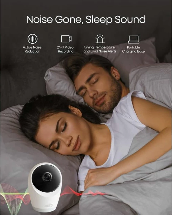 Baby monitor Anker Eufy Security E21 4K, ekran 5-inç 720p, bateri 5000 mAh, zoom 8×, set me kamerë + monitor