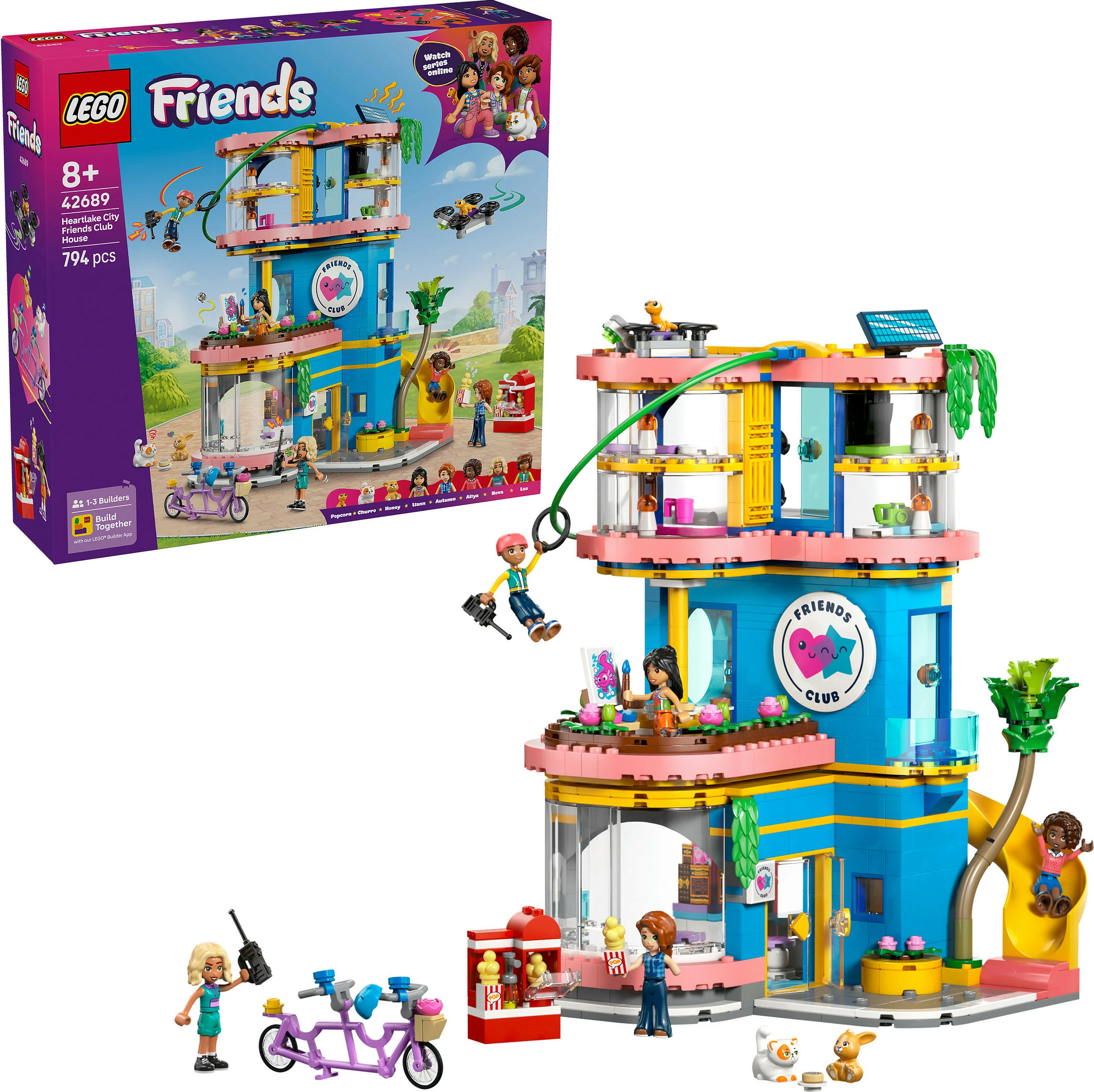 Set ndërtimi LEGO Friends Heartlake City Friends Club House 42689, 794 pjesë, 8+, shumëngjyrësh
