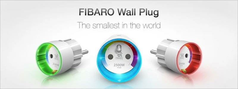 Prizë murale smart FIBARO FGWPE-102 Wall Plug E 2500W, unazë RGB, e bardhë