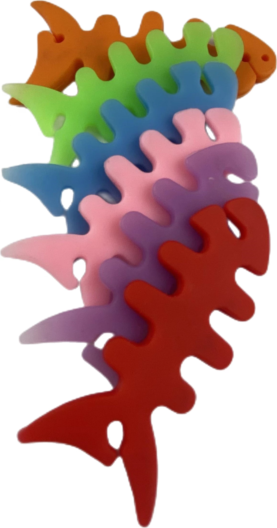 Mbështjellës kabllosh për kufje Hurtel, formë peshku, plastikë, portokalli