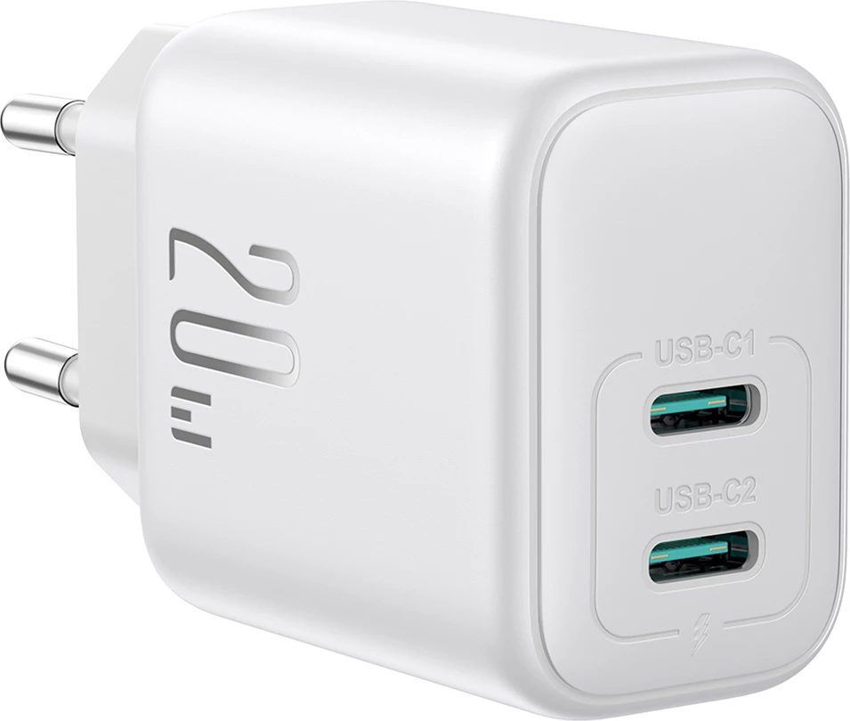 Kasë karikues Joyroom JR-TCF12, 2x USB-C, 20W, e bardhë