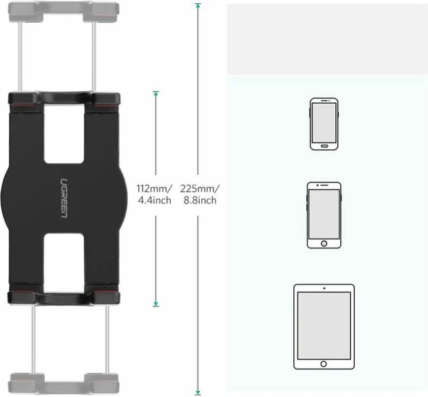 Mbajtëse desktopi UGREEN 50394 me krah të palosshëm 65 cm për telefon/tablet 4-12.9\", e zezë