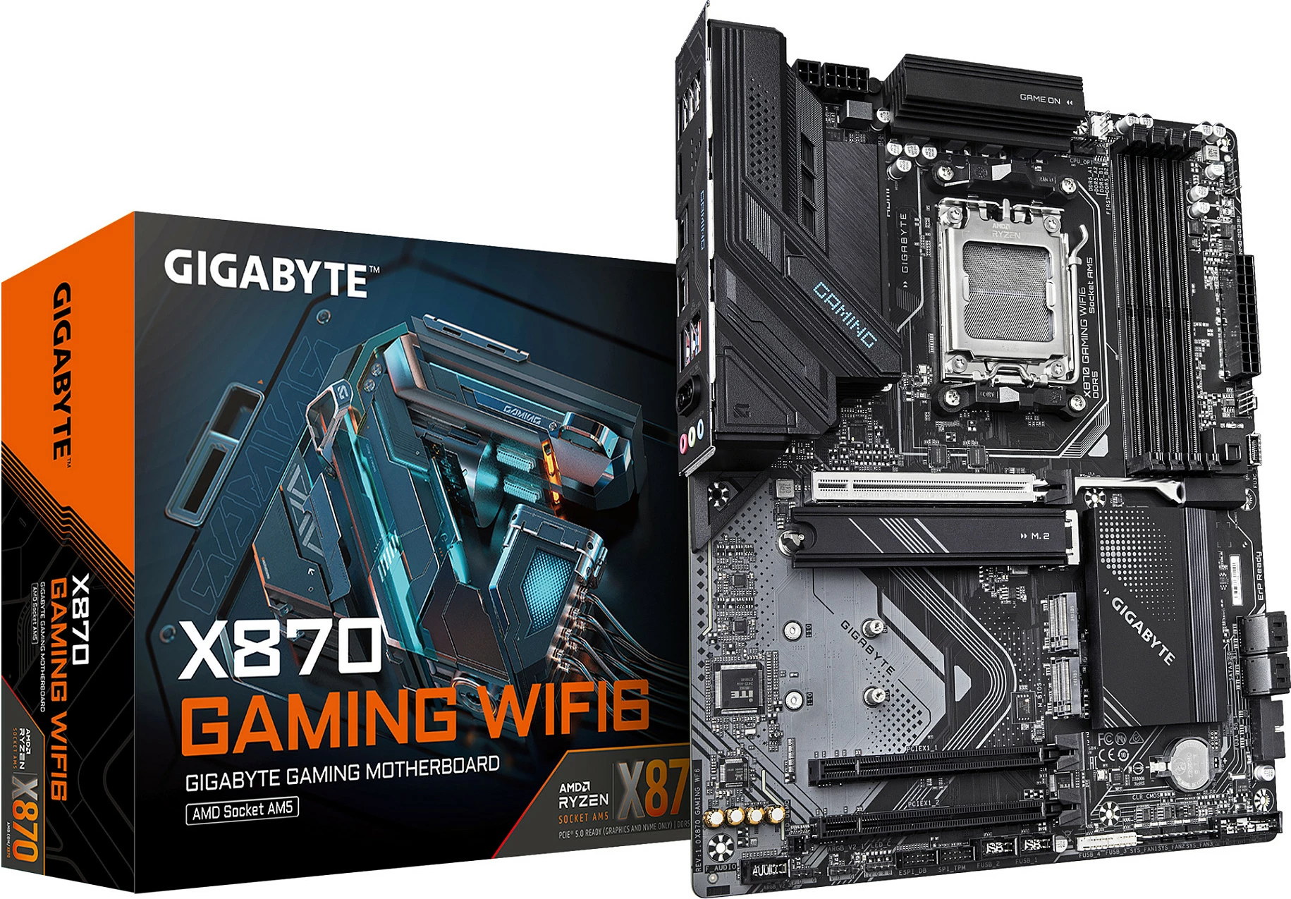 Pllakë amë GIGABYTE X870 GAMING WIFI6, Socket AM5, AMD Ryzen 9000, DDR5, Wi-Fi 6