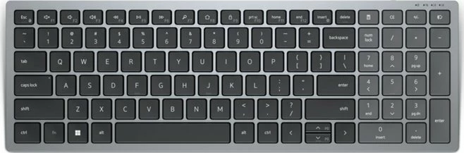 Tastierë Dell KB740 (580-AKOX) wireless, US INTL, me numpad, e zezë/gri