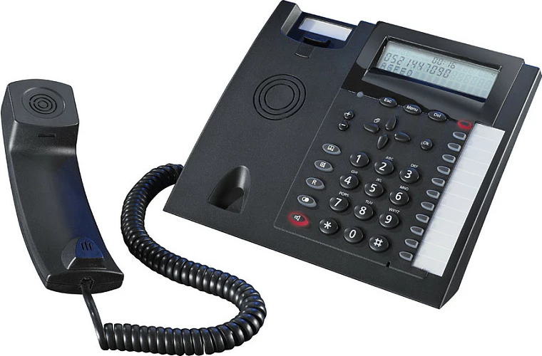 Telefon analog AGFEO T 18, Speakerphone, 99 kontakte, Ngjyrë e zezë