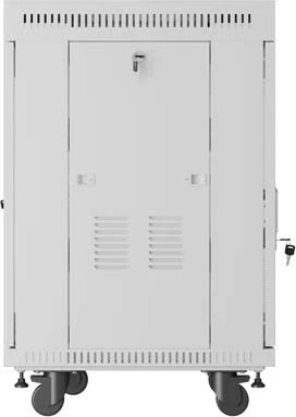 Kabinet rack LANBERG 19" 15U 600x800, derë e perforuar, me rrota, gri