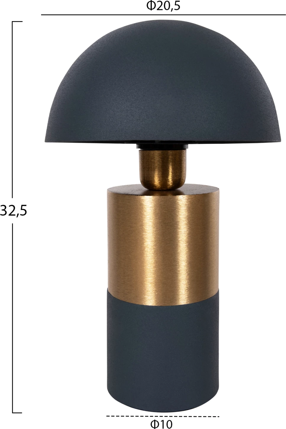 Llambë tavoline Pune, metalike, ngjyrë antracit blu-ari, FH4245.05, Φ20,5x32,5H cm