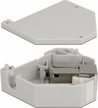 Adapter shinë DIN DeLOCK Keystone RJ45 Cat6A LSA, gri