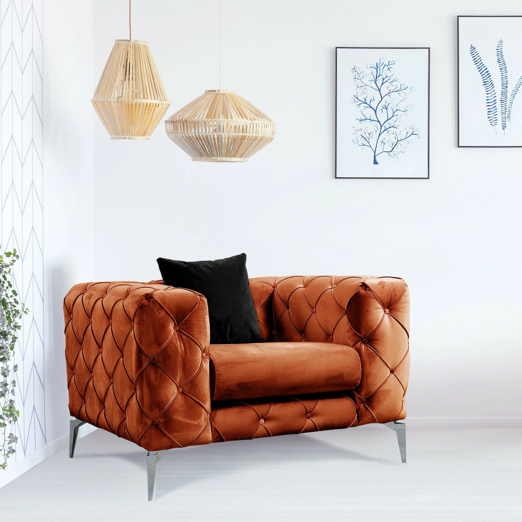 Karrige Wing Como, portokalli, Atelier del Sofa