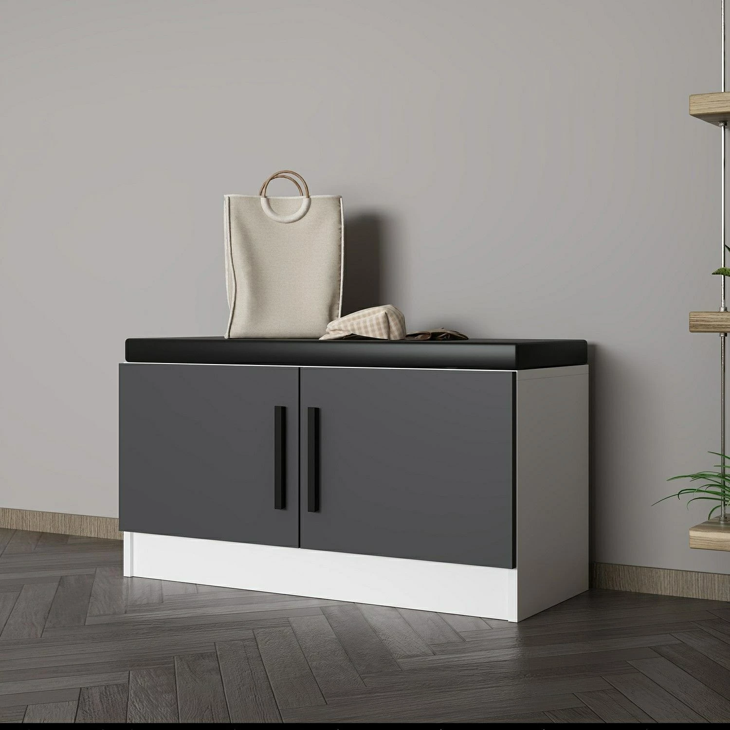 Stendë për korridor Noah, ngjyrë antracit, 90x50x35cm