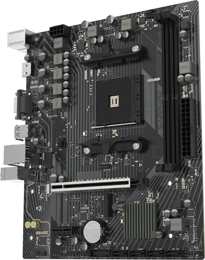 Pllakë amë Sapphire A520M-E, Socket AM4, micro ATX, e zezë