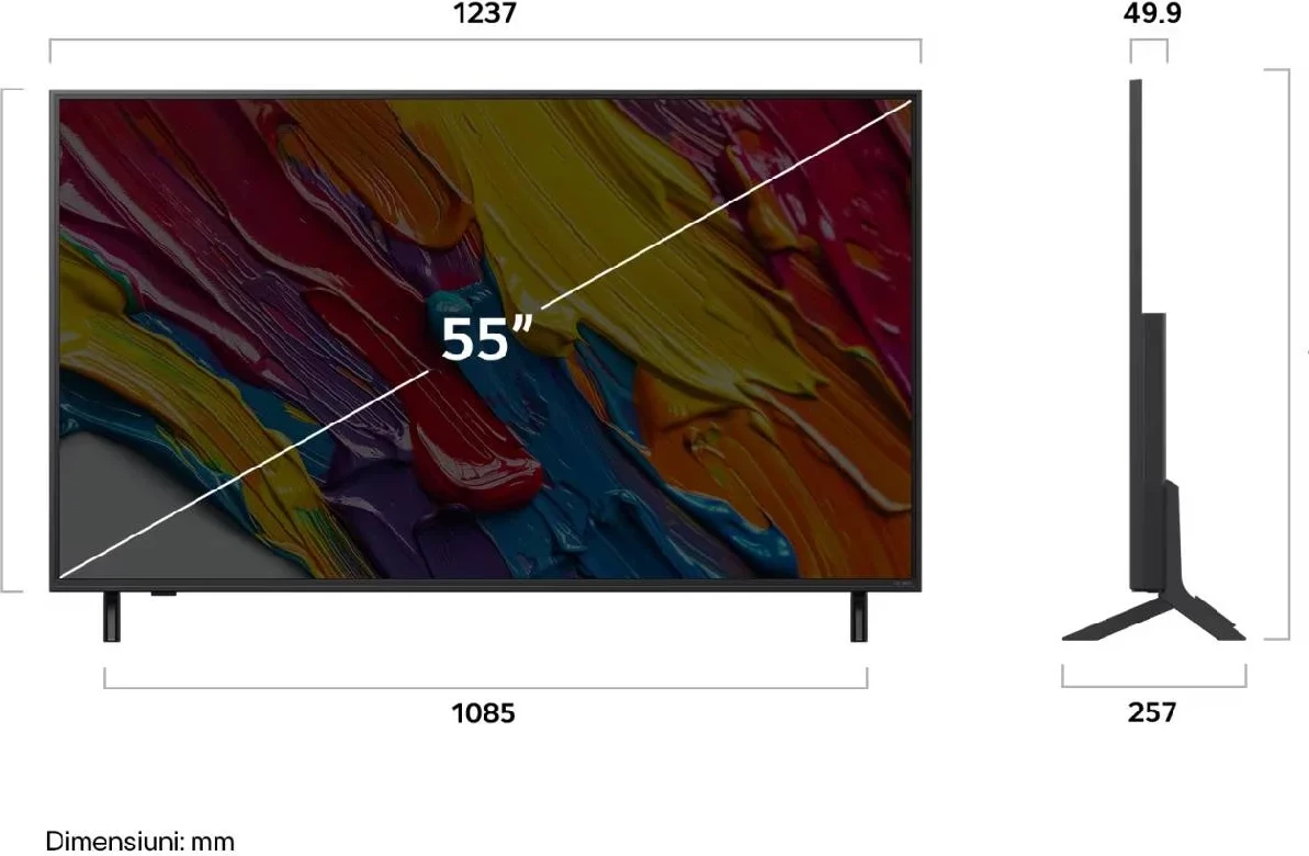 Televizor LG 55QNED82A3B 55" 4K QNED LED, Smart webOS 25, α7 AI Gen8, HDR10 Pro, VRR 60 Hz