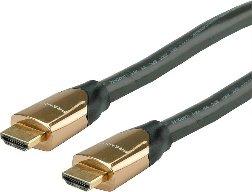 Kabllo HDMI ROLINE Premium 4K Ultra HD, HDMI 2.0, 9 m, e zezë