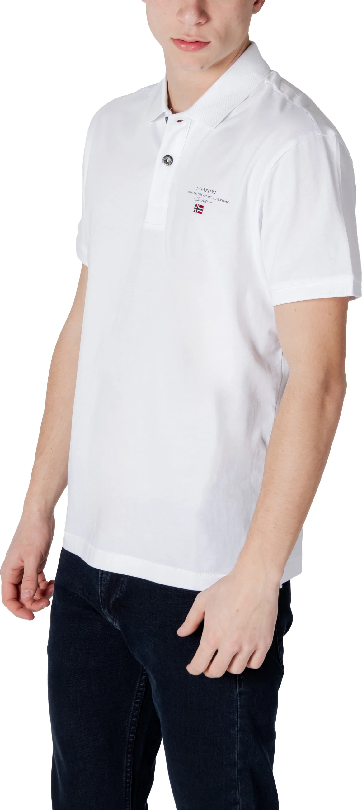 Maicë polo për meshkuj Napapijri ELBAS JERSEY NP0A4GB4, e bardhë [Madhësia: M]